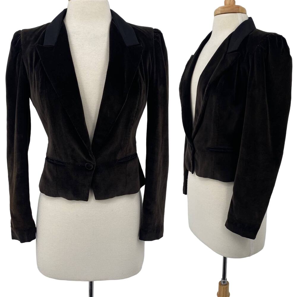 Vintage Black Velvet Tailored Blazer